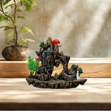 Maxbell Rockery Flowing Water Backflow Incense Burner Resin Incense Holder for Study B