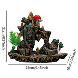 Maxbell Rockery Flowing Water Backflow Incense Burner Resin Incense Holder for Study B