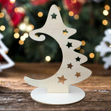 Maxbell 5Pcs Wooden Christmas Tree Ornaments Boys Girls Festival Wood Christmas Tree