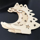 Maxbell 5Pcs Wooden Christmas Tree Ornaments Boys Girls Festival Wood Christmas Tree