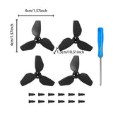 Maxbell 4x Propellers Portable with Screws RC Drone Accessories for Drone Quadcopter black
