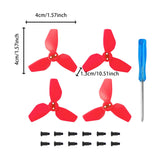Maxbell 4x Propellers Portable with Screws RC Drone Accessories for Drone Quadcopter red