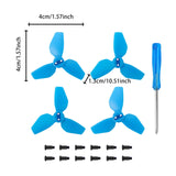 Maxbell 4x Propellers Portable with Screws RC Drone Accessories for Drone Quadcopter blue