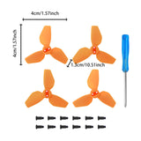 Maxbell 4x Propellers Portable with Screws RC Drone Accessories for Drone Quadcopter orange