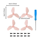 Maxbell 4x Propellers Portable with Screws RC Drone Accessories for Drone Quadcopter pink