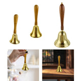 Maxbell Copper Hand Bell Wood Handle Handheld Bell for Wedding Kindergarten Meetings 7.7cmx20.4cm