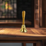 Maxbell Copper Hand Bell Wood Handle Handheld Bell for Wedding Kindergarten Meetings 7.7cmx20.4cm