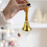Maxbell Copper Hand Bell Wood Handle Handheld Bell for Wedding Kindergarten Meetings 7.7cmx20.4cm