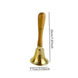 Maxbell Copper Hand Bell Wood Handle Handheld Bell for Wedding Kindergarten Meetings 7.7cmx20.4cm