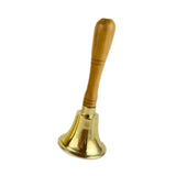Maxbell Copper Hand Bell Wood Handle Handheld Bell for Wedding Kindergarten Meetings 7.7cmx20.4cm