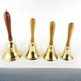 Maxbell Copper Hand Bell Wood Handle Handheld Bell for Wedding Kindergarten Meetings 7.7cmx20.4cm