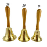 Maxbell Copper Hand Bell Wood Handle Handheld Bell for Wedding Kindergarten Meetings 7.7cmx20.4cm