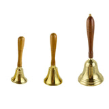 Maxbell Copper Hand Bell Wood Handle Handheld Bell for Wedding Kindergarten Meetings 7.7cmx20.4cm