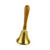 Maxbell Copper Hand Bell Wood Handle Handheld Bell for Wedding Kindergarten Meetings 9cmx21.1cm