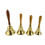 Maxbell Copper Hand Bell Wood Handle Handheld Bell for Wedding Kindergarten Meetings 9cmx21.1cm