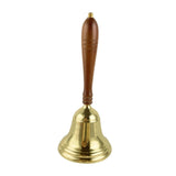 Maxbell Copper Hand Bell Wood Handle Handheld Bell for Wedding Kindergarten Meetings 11.2cmx26cm