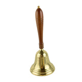 Maxbell Copper Hand Bell Wood Handle Handheld Bell for Wedding Kindergarten Meetings 11.2cmx26cm