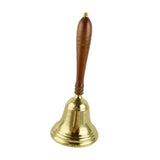 Maxbell Copper Hand Bell Wood Handle Handheld Bell for Wedding Kindergarten Meetings 11.2cmx26cm