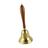 Maxbell Copper Hand Bell Wood Handle Handheld Bell for Wedding Kindergarten Meetings 11.2cmx26cm