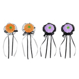 Maxbell 2x Mini Halloween Hair Clips Pair Headdress for Party Halloween Role Playing orange