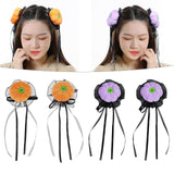 Maxbell 2x Mini Halloween Hair Clips Pair Headdress for Party Halloween Role Playing orange