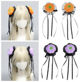 Maxbell 2x Mini Halloween Hair Clips Pair Headdress for Party Halloween Role Playing orange