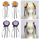Maxbell 2x Mini Halloween Hair Clips Pair Headdress for Party Halloween Role Playing orange