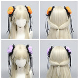 Maxbell 2x Mini Halloween Hair Clips Pair Headdress for Party Halloween Role Playing orange