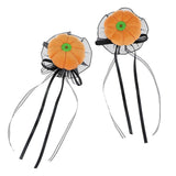 Maxbell 2x Mini Halloween Hair Clips Pair Headdress for Party Halloween Role Playing orange