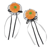 Maxbell 2x Mini Halloween Hair Clips Pair Headdress for Party Halloween Role Playing orange