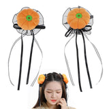 Maxbell 2x Mini Halloween Hair Clips Pair Headdress for Party Halloween Role Playing orange