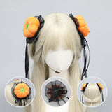 Maxbell 2x Mini Halloween Hair Clips Pair Headdress for Party Halloween Role Playing orange