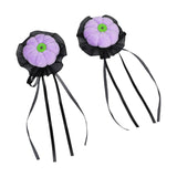 Maxbell 2x Mini Halloween Hair Clips Pair Headdress for Party Halloween Role Playing violet