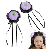 Maxbell 2x Mini Halloween Hair Clips Pair Headdress for Party Halloween Role Playing violet