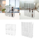 Maxbell Action Figure Display Shelf Model Clear Figurine Display Box for Living Room 6 grids