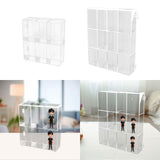 Maxbell Action Figure Display Shelf Model Clear Figurine Display Box for Living Room 6 grids