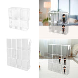 Maxbell Action Figure Display Shelf Model Clear Figurine Display Box for Living Room 6 grids