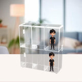 Maxbell Action Figure Display Shelf Model Clear Figurine Display Box for Living Room 6 grids