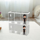 Maxbell Action Figure Display Shelf Model Clear Figurine Display Box for Living Room 6 grids