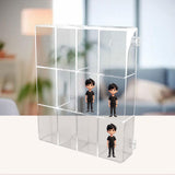 Maxbell Action Figure Display Shelf Model Clear Figurine Display Box for Living Room 12 grids