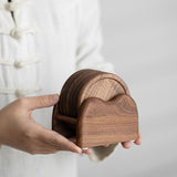 Maxbell 6 Pieces Wood Coaster Cup Mat Creative for Dinnerware Restaurant Living Room