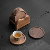 Maxbell 6 Pieces Wood Coaster Cup Mat Creative for Dinnerware Restaurant Living Room