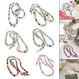 Maxbell Beaded Phone Charms Strap Phone Charm Chain for Birthday Gift Backpack Women White