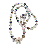 Maxbell Beaded Phone Charms Strap Phone Charm Chain for Birthday Gift Backpack Women White