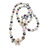 Maxbell Beaded Phone Charms Strap Phone Charm Chain for Birthday Gift Backpack Women White