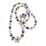Maxbell Beaded Phone Charms Strap Phone Charm Chain for Birthday Gift Backpack Women White