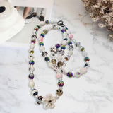 Maxbell Beaded Phone Charms Strap Phone Charm Chain for Birthday Gift Backpack Women White
