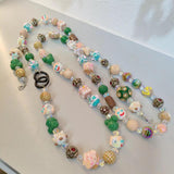 Maxbell Beaded Phone Charms Strap Phone Charm Chain for Birthday Gift Backpack Women Green