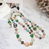 Maxbell Beaded Phone Charms Strap Phone Charm Chain for Birthday Gift Backpack Women Green