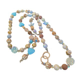 Maxbell Beaded Phone Charms Strap Phone Charm Chain for Birthday Gift Backpack Women Brown